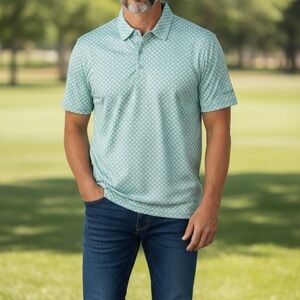 Bogey Bros. Golf Polo Shirt Middle Finger Print‎ Men’s Size L Mint Green NWOT